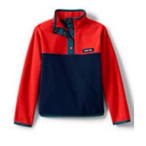 Lands' End Kids' Heritage Fleece Snap Neck Pullover, Sz M/8